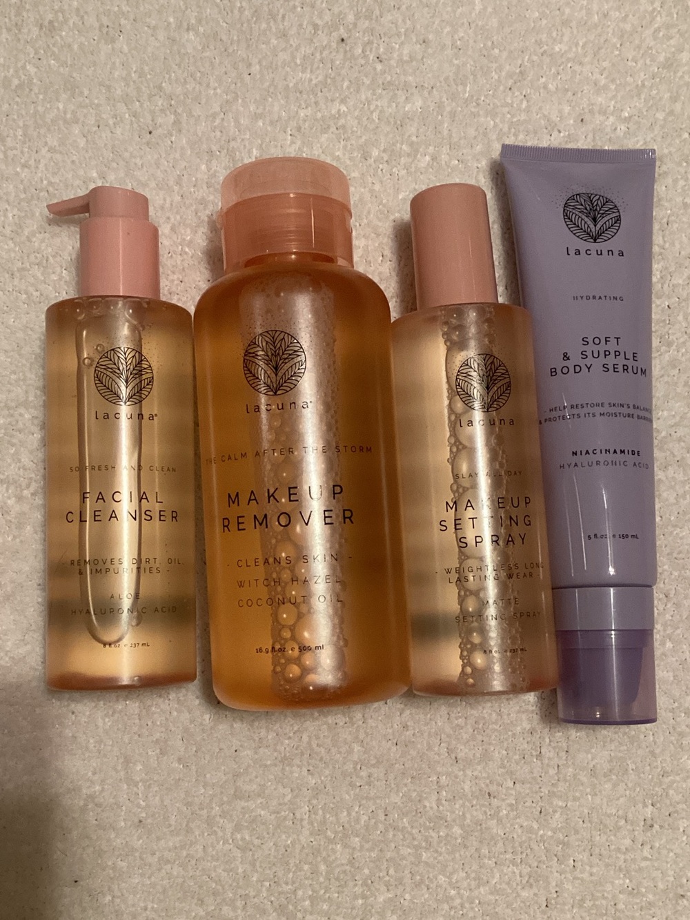 Lacuna Makeup Remover & Skincare Set - Clear/Pink